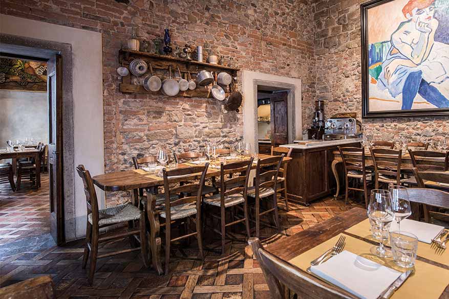 La saletta della Osteria Boccanegra a Firenze